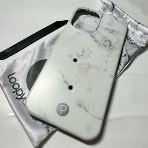 White Marble Righty Loopy case for iPhone 12 Pro Max